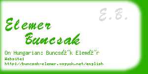 elemer buncsak business card